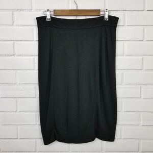 Gap Womens Black Pencil Skirt Size 4 Rayon Stretch Back Zipper Career Business